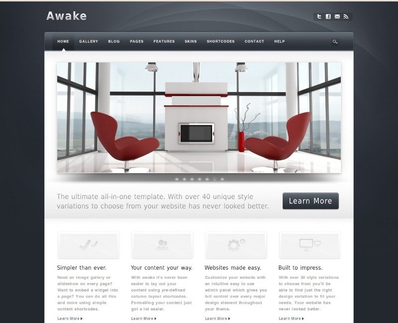 Web para catálogos – Awake Theme