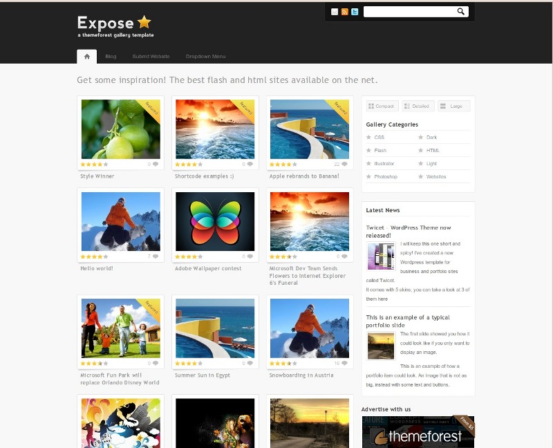 Web para catálogos – Expose theme