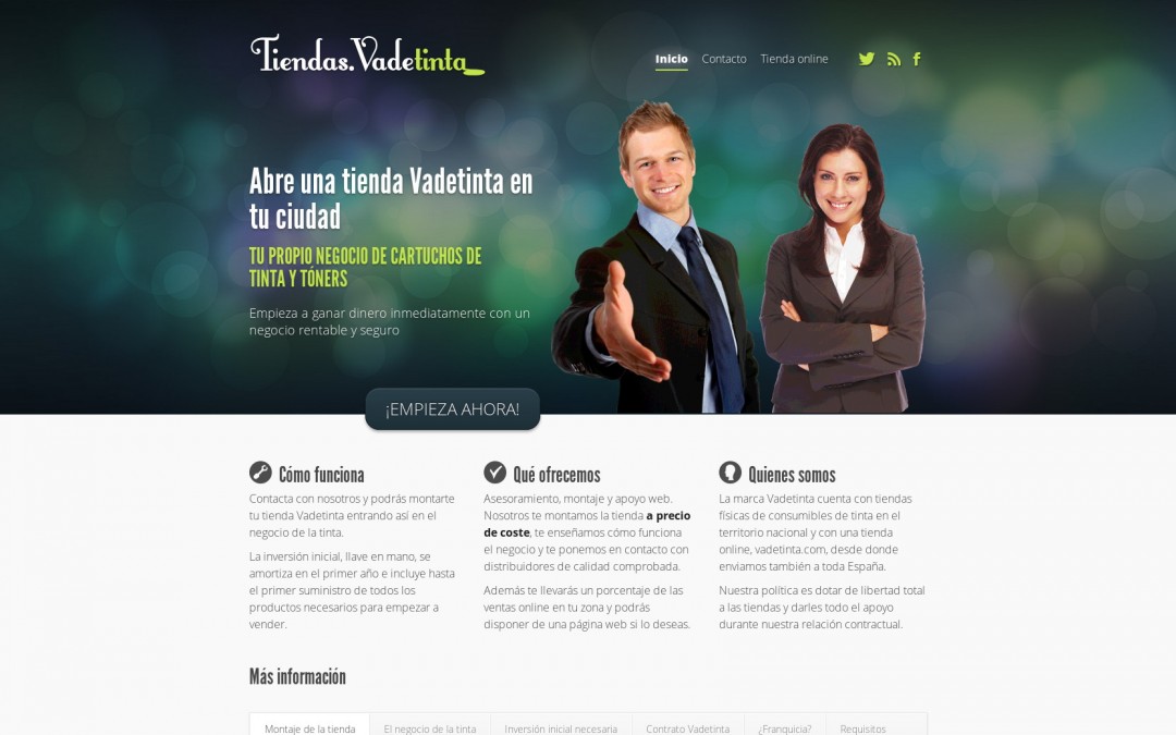 Web para franquicias – Tiendas Vadetinta