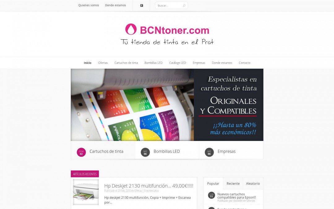 Web con catálogo – BCNTóner