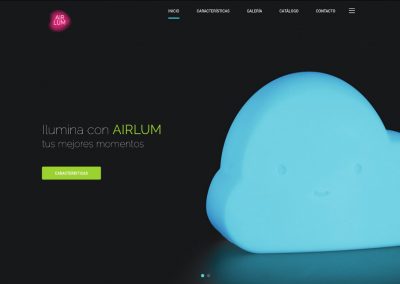 Web promoción de productos AIRLUM